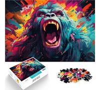jigsaw puzzles for adults 1000 pieces Colorful angry orangutan Challenging Game Puzzles 26x38cm Challenging Game and Family Play