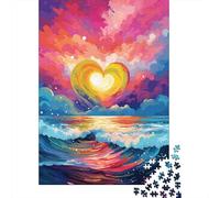 Jigsaw Puzzles for Adults 1000 Pieces Colorful Artistic Love Heart Puzzles for Adults Creative Paper Jigsaw Puzzles Challenging Game 38x26cm/1000pcs
