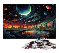 Jigsaw Puzzles for Adults 1000 Pieces Colorful Cities of The Future on Earth Home Decoration Jigsaw Puzzles 1000 PCS(38x26cm)
