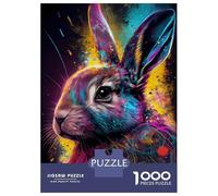 Jigsaw Puzzles for Adults 1000 Pieces Colorful Cute Rabbit Jigsaw Puzzle Relaxing Games Precision Cutting Unique Birthday And Xmas Gifts 52x38cm/1000pcs