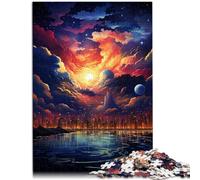Jigsaw Puzzles for Adults 1000 Pieces Colorful fantasy sunset art Challenging Game Toys 26x38cm Unique Birthday and Gifts