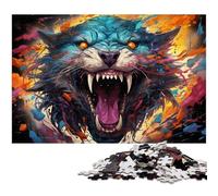 Jigsaw Puzzles for Adults 1000 Pieces Colorful Graffiti Beast Art Challenging Game Toys Christmas Puzzle Presents 1000 PCS(38x26cm)