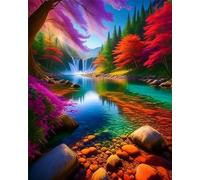 Jigsaw Puzzles for Adults 1000 Pieces,Colorful Woodlands Rivers jigsaw puzzle 75x50 cm Challenging DIY Puzzle for Home Decoration,Family puzzles Perfect for Game
