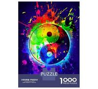 Jigsaw Puzzles for Adults 1000 Pieces Colorful Yin Yang Puzzle for Adults Brain Teaser Game Birthday Present Educational Challenge 52x38cm/1000pcs