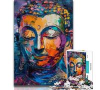 Jigsaw Puzzles for Adults 1000 Pieces Colourful Buddha Graffiti 1000 Piece Jigsaw,Fun Games Every Piece Is Unique - Challenging Family Fun Game 26x38cm