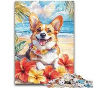 Jigsaw Puzzles for Adults 1000 Pieces Corgi on Vacation Teenager Puzzles,Game Toys Every Piece Is Unique - Challenging Family Fun Game (75x50cm)