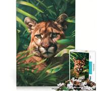 Jigsaw Puzzles for Adults 1000 Pieces Cougar in The Jungle, Educational Game, Home Art Decor, for Is Ideal As A Gift 50x75cm