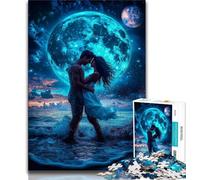 Jigsaw Puzzles for Adults 1000 Pieces Couple Under The Moon Jigsaw,learning Educational for Is Ideal As A Gift for The Whole Family (size 75x50cm)