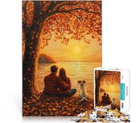 jigsaw puzzles for adults 1000 pieces “Couple Watching Sunset” Made of wood，for and 14 years and over Challenging game Family Games Christmas Birthday Gifts 。size：50x75cm/14.96x20.47inch