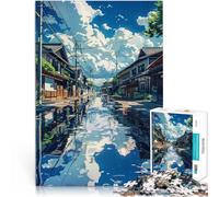 Jigsaw Puzzles for Adults 1000 Pieces Cozy Street Anime Denksportaufgabe für Heimdekoration Spielzeug38x26cm