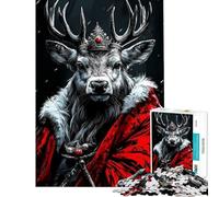 Jigsaw Puzzles for Adults 1000 Pieces Crimson Deer King Puzzle for Adults Family Games Presents for Women Challenging To Complete (Size 38x26cm)