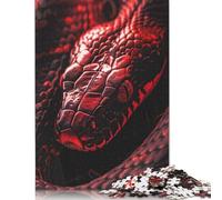 Jigsaw Puzzles for Adults 1000 Pieces Crimson Red Cobra Jigsaw Puzzle Adult Creative Puzzles Brain Teaser Puzzles For Adults And Teenagers Gifts 38x26cm/1000pcs