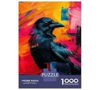 Jigsaw Puzzles for Adults 1000 Pieces Crow in Abstract Art Adult Jigsaw Hands-on Game Pattern Assembly Challenging To Complete 52x38cm/1000pcs