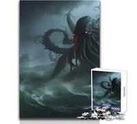Jigsaw Puzzles for Adults 1000 Pieces Cthulhu on The Ocean Impossible Game Precision Cutting Secret Santa Gifts Size 38x52cm