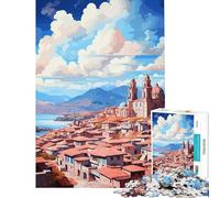 Jigsaw Puzzles for Adults 1000 Pieces CUSCO Oil Painting Help The Brain Exercise Tough Challenge Educational Game for Age 14+ Game (38x52cm)
