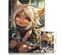 Jigsaw Puzzles for Adults 1000 Pieces Cute Anime Fox Girl in Forest Impossible Game Precision Cutting Secret Santa Gifts Size 50x75cm
