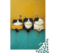 Jigsaw Puzzles for Adults 1000 Pieces Cute Cats Wall Art Print-1 Jigsaw Puzzle Relaxing Games Difficult Hard Challenging To Complete 70x50cm/1000pcs