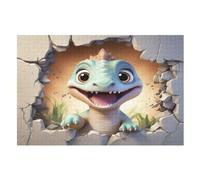 Jigsaw Puzzles for Adults 1000 Pieces Cute Dinosaur Wooden Puzzle Relaxing Game Brain Teasers (75×50cm)