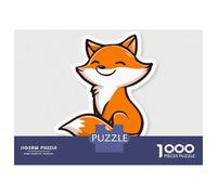 Jigsaw Puzzles for Adults 1000 Pieces Cute Fox Sticker for Kids-1 Puzzle for Adults Brain Teaser Game Birthday Present Educational Challenge 52x38cm/1000pcs