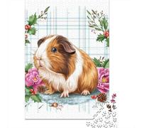Jigsaw Puzzles for Adults 1000 Pieces Cute Guinea Pig Christmas Card Puzzles for Adults Relaxing Games Presents for Women Challenging Game Gifts 70x50cm/1000pcs