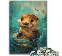 Jigsaw Puzzles for Adults 1000 Pieces Cute Little Yellow Otter Puzzles,Challenging Game Gifts for Is Ideal As A Gift for The Whole Family (38x26cm)