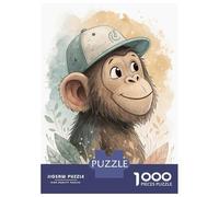 Jigsaw Puzzles for Adults 1000 Pieces Cute Monkey Wearing A Baseball Cap Puzzles for Adults Family Game For Family Fun Birthday Present, Gifts, 70x50cm/1000pcs