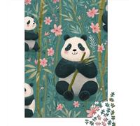 Jigsaw Puzzles for Adults 1000 Pieces Cute Panda Bamboo Pattern Adult Jigsaw Puzzle Relax Games Difficult Hard Great Gift for Gaming 52x38cm/1000pcs