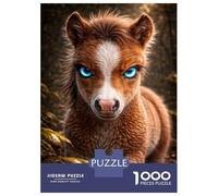 Jigsaw Puzzles for Adults 1000 Pieces Cute Pony with Blue Eyes Portrait Adult Jigsaw Hands-on Game Pattern Assembly Challenging To Complete 70x50cm/1000pcs