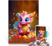 Jigsaw Puzzles for Adults 1000 Pieces Cute Rainbow Baby Dragon Lernspiele Angebot als Geschenk für die ganze Familie52x38cm