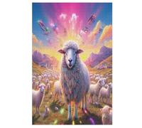 Jigsaw Puzzles for Adults 1000 Pieces Cute Sheep Wooden Puzzle Relaxing Game Brain Teasers 78×53cm