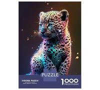 Jigsaw Puzzles for Adults 1000 Pieces Cute Universe Baby Leopard Puzzles for Adults Relaxing Games Presents for Women Challenging Game Gifts 52x38cm/1000pcs