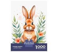 Jigsaw Puzzles for Adults 1000 Pieces Cute Watercolor Bunny Jigsaw for Adults Relax Games Hand Speed Race Challenging Game Gifts 38x26cm/1000pcs