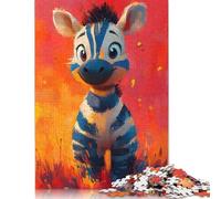 Jigsaw Puzzles for Adults 1000 Pieces Cute Zebra Painting Puzzle for Adults Woodenboard Puzzles Fun Puzzles Games 1000pcs (75x50cm)
