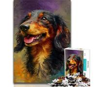 Jigsaw Puzzles for Adults 1000 Pieces Dachshund Oil Painting Adult Jigsaw,Challenging Difficult Deal As Gifts for The Whole Family (size 75x50cm)