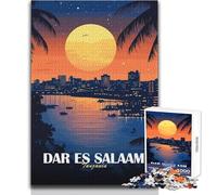Jigsaw Puzzles for Adults 1000 Pieces Dar Es Salaam, Tanzania Cityscape Brainteaser Family Games Learning Educational Educational Toy Size 50x75cm