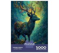 Jigsaw Puzzles for Adults 1000 Pieces Deer Floral Jigsaw for Adults Family Game Staycation Kill Time Great Gift for Gaming 70x50cm/1000pcs