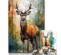 Jigsaw Puzzles for Adults 1000 Pieces Deer Watercolors Jigsaw,learning Educational for Is Ideal As A Gift for The Whole Family (size 75x50cm)