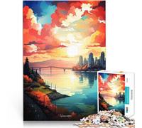 Jigsaw Puzzles for Adults 1000 Pieces Discover Vancouver Oil Painting Lernspielzeug Geburtstagsgeschenk, Geschenke, Wandkunst38x26cm