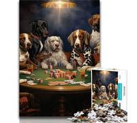 Jigsaw Puzzles for Adults 1000 Pieces Dogs Playing Poker Jigsaw,learning Educational for Is Ideal As A Gift for The Whole Family (size 75x50cm)