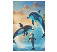 Jigsaw Puzzles for Adults 1000 Pieces Dolphin Wooden Puzzle Relaxing Game Brain Teasers 78×53cm