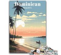 Jigsaw Puzzles for Adults 1000 Pieces Dominican Republic Travel Help The Brain Exercise Addictive Toys to Cultivate Patience A Work of Art (size 38x26cm)