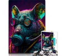 Jigsaw Puzzles for Adults 1000 Pieces Doomsday Rat Puzzles for Teenagers,Staycation Kill Time with Fully Interlocking Randomly Shaped Pieces 38x26cm