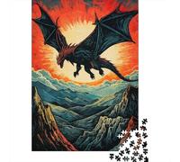 Jigsaw Puzzles for Adults 1000 Pieces Dragon Flight Fantasy Art Print Puzzle for Adults Brain Teaser Game Birthday Present Educational Challenge 70x50cm/1000pcs