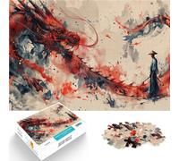 Jigsaw Puzzles for Adults 1000 Pieces Dragon Samurai Challenging Game and Family Play is ideal as a gift for the whole family 50x70cm