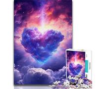 Jigsaw Puzzles for Adults 1000 Pieces Dreamy Heart Shaped Clouds Jigsaw,learning Educational for Is Ideal As A Gift for The Whole Family (size 75x50cm)