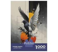Jigsaw Puzzles for Adults 1000 Pieces Dual-Toned Bird with Abstract Background Puzzles for Adults Relaxing Games Presents for Women Challenging Game Gifts 38x26cm/1000pcs