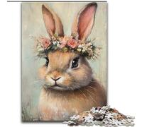Jigsaw Puzzles for Adults 1000 Pieces Easter Bunny,Help The Brain Exercise Addictive Toys to Cultivate Patience Perfect Decoration 50x75cm