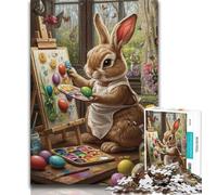 Jigsaw Puzzles for Adults 1000 Pieces Easter Bunny Teenager Jigsaw,Interesting Stress Reduction Parent-child Interaction 26x38cm