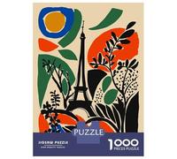 Jigsaw Puzzles for Adults 1000 Pieces Eiffel Tower Abstract Art Print Puzzles for Adults Relaxing Games Birthday Present Challenging To Complete 70x50cm/1000pcs