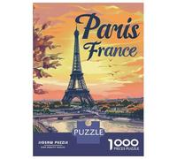 Jigsaw Puzzles for Adults 1000 Pieces Eiffel Tower Paris France Puzzle for Adults Brain Teaser Game Birthday Present Educational Challenge 70x50cm/1000pcs